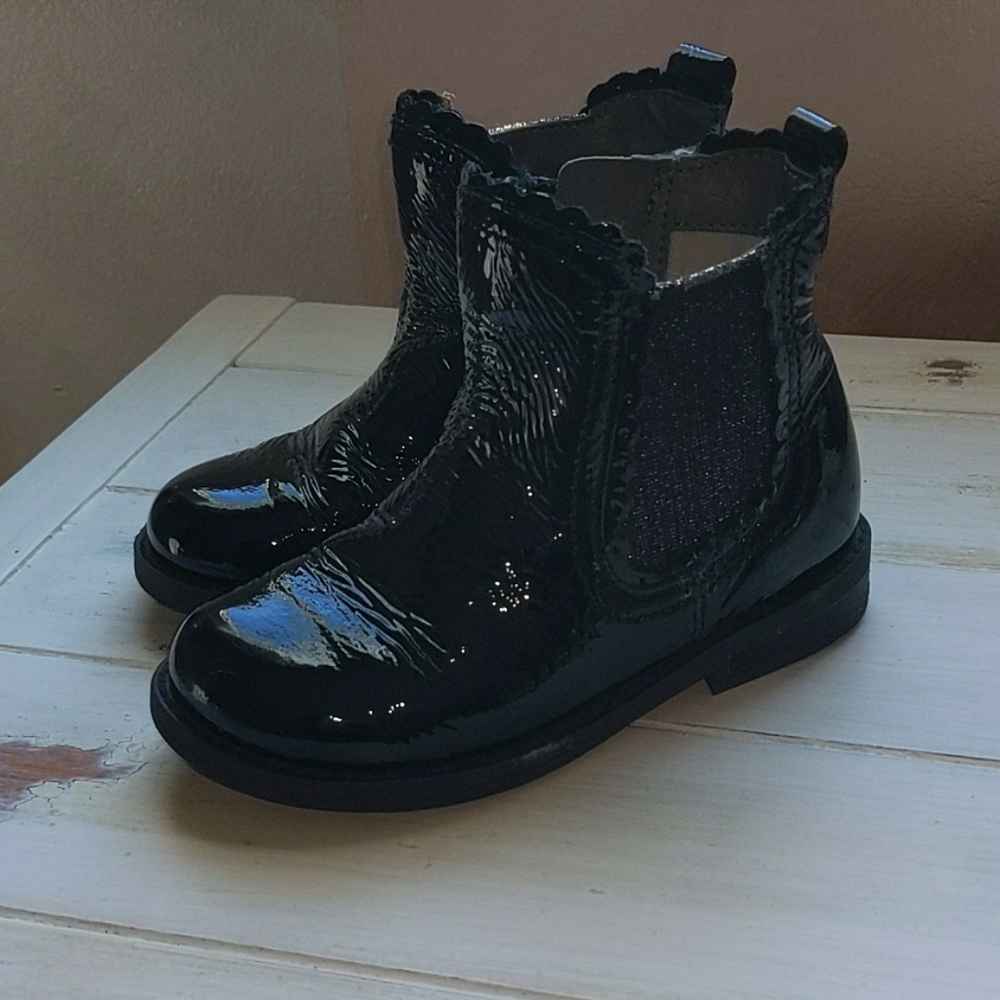 Next Black Patent chelsea boots